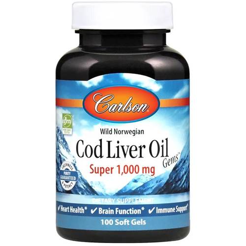 Nahrungsergänzungsmittel Carlson Labs Wild Norwegian Cod Liver Oil