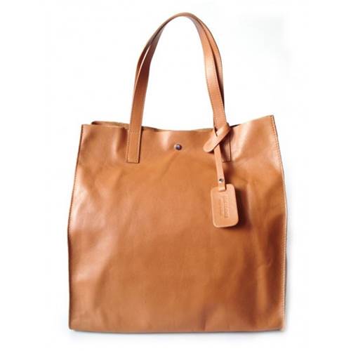 Vera Pelle Shopper Bag Genuine Leather A4 Camel GL46C