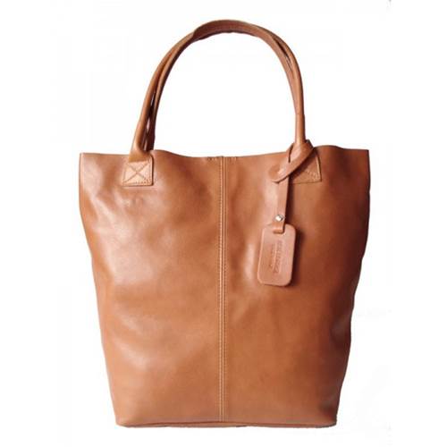 Handtasche Vera Pelle Shopper Bag Xxl Real Leather A4 Camel
