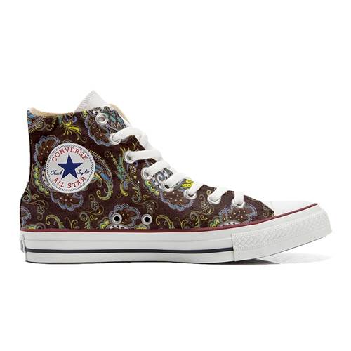 Converse Original Customized With Printed Italian Style Handmade Shoes Brown Paisley A11259