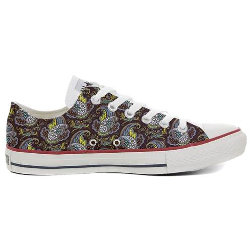 Converse Original Customized With Printed Italian Style Handmade Shoes Brown Paisley B12259