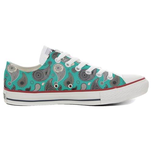 Converse Original Customized With Printed Italian Style Handmade Shoes Turquoise Paisley B12267