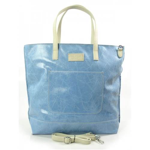 Vera Pelle Shopper Bag A4 Błękitna X87BB