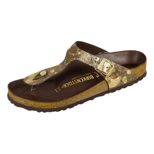 Birkenstock Gizeh Hex Metallic Brown Natural Leather Spotted 1006883