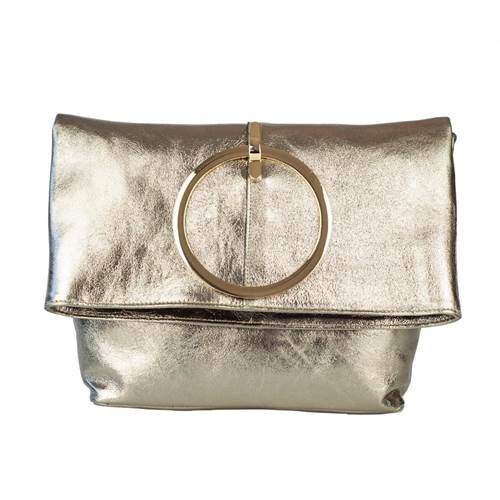 Ritzy Bagz Gold Leather Handbag Lucrezia 3820010901