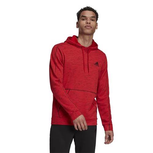 Adidas Essentials Mélange Embroidered Small Logo Hoodie Rot