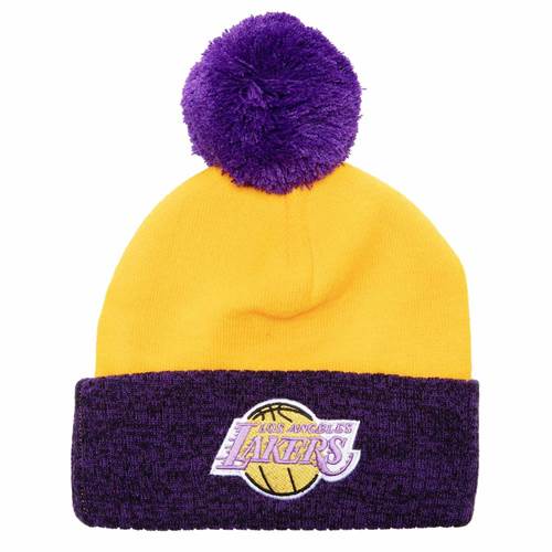 Cap Mitchell & Ness Two Tone Pom Beanie Hwc Los Angeles Lakers