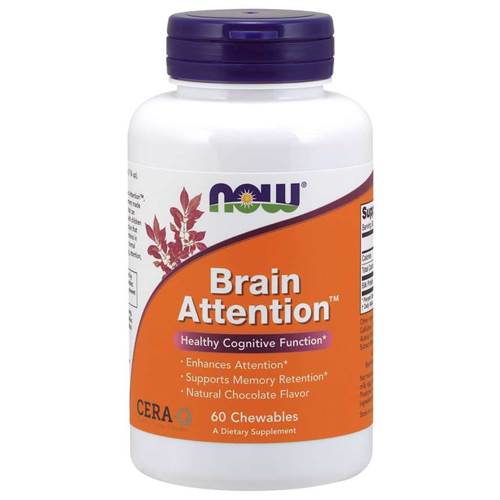 NOW Foods Brain Attention Orangefarbig,Weiß