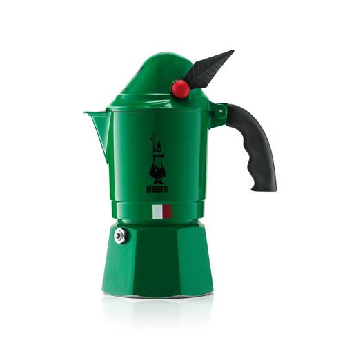 Kaffee und Tee Bialetti Alpina NA 3 Filiżanki Espresso 3 TZ Ciemnozielona Kawiarka Aluminiowa Ciśnieniowa