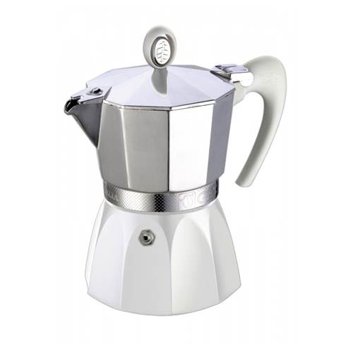 Kaffee und Tee GAT Diva 3 Filiżanki Espresso 3 TZ Biała Kawiarka Aluminiowa Ciśnieniowa