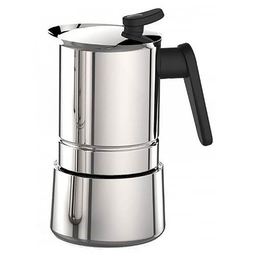 Kaffee und Tee Pedrini Steel Moka NA 4 Filiżanki Espresso 4 TZ Kawiarka Stalowa Ciśnieniowa