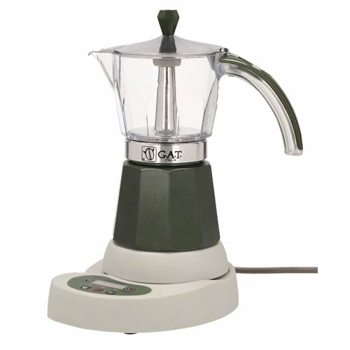 Kaffee und Tee GAT Kawiarka Elektryczna Aluminiowa Ciśnieniowa Vitage Ciemnozielona Kafetiera NA 6 Filiżanek Espresso
