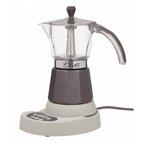 Kaffee und Tee GAT Kawiarka Elektryczna Aluminiowa Ciśnieniowa Vitage Grey Kafetiera NA 6 Filiżanek Espresso
