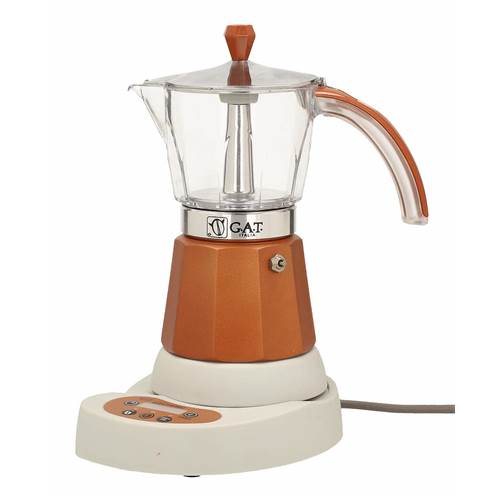 Kaffee und Tee GAT Kawiarka Elektryczna Aluminiowa Ciśnieniowa Vitage Bronze Kafetiera NA 6 Filiżanek Espresso 6 TZ