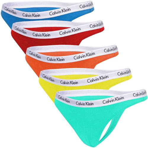 Calvin Klein 5 PACK THONGS Gelb,Rot,Blau,Orangefarbig,Türkisfarbig