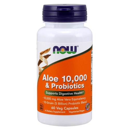 NOW Foods Aloe 10.000 and Probiotics Orangefarbig,Weiß